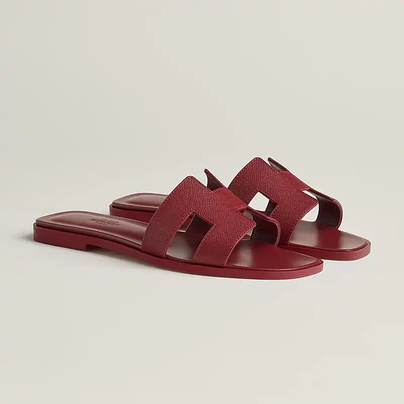 Hermes Oran Sandal Rouge H Leather