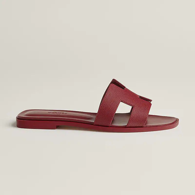 Hermes Oran Sandal Rouge H Leather